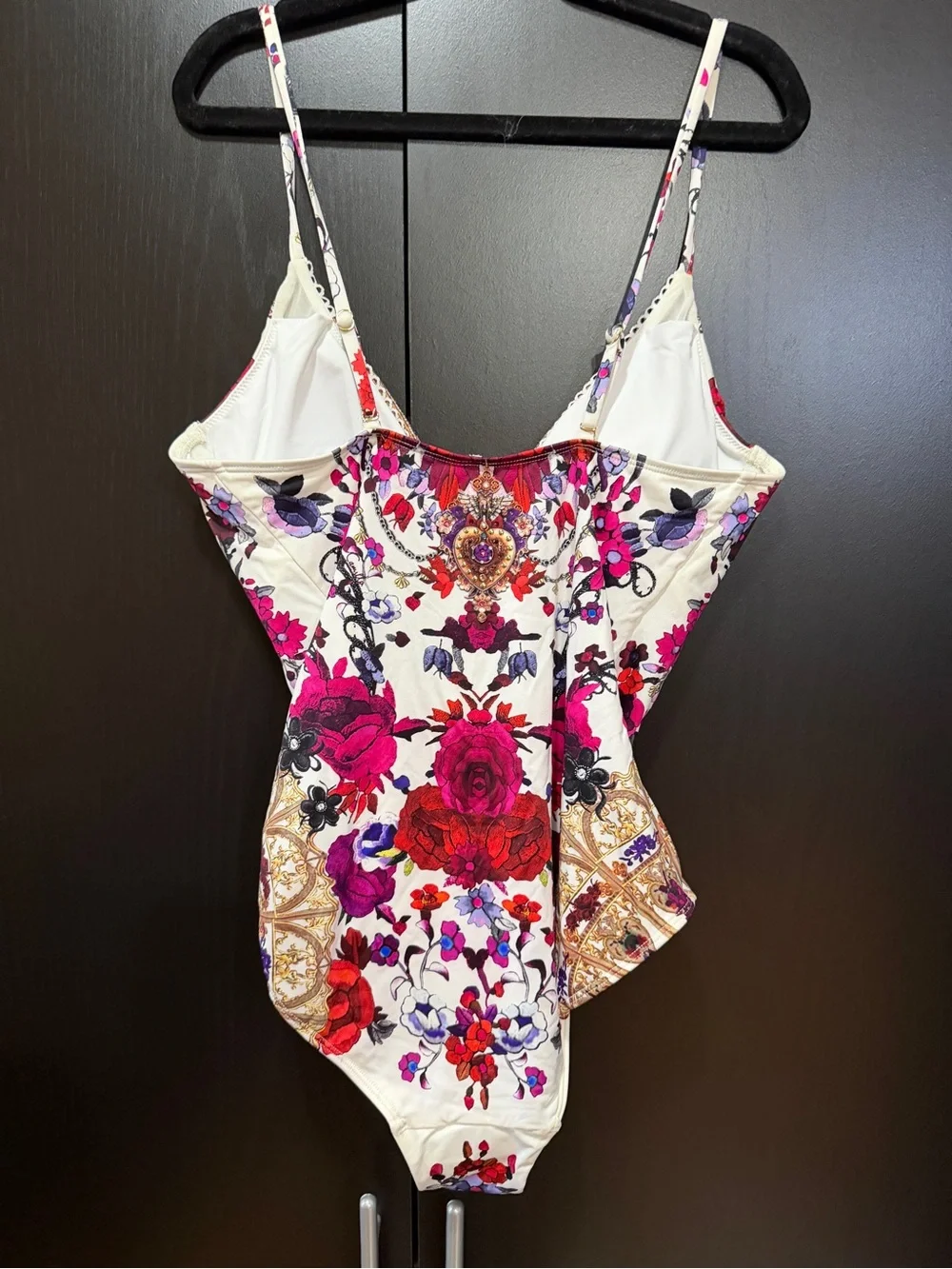 Camilla White One-Piece Swimsuit with Red and Pink Floral Print - Picture 7 of 9